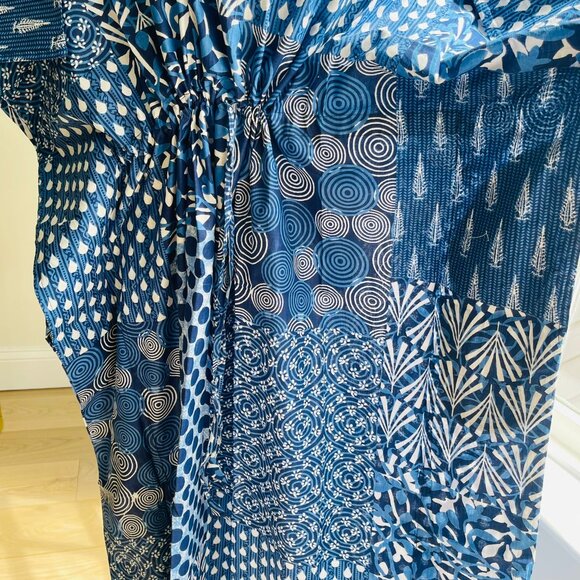 BRAND NEW Women Indian Handmade Cotton Kaftan Dress Hand Block Print Caftan Gown - Picture 6 of 7